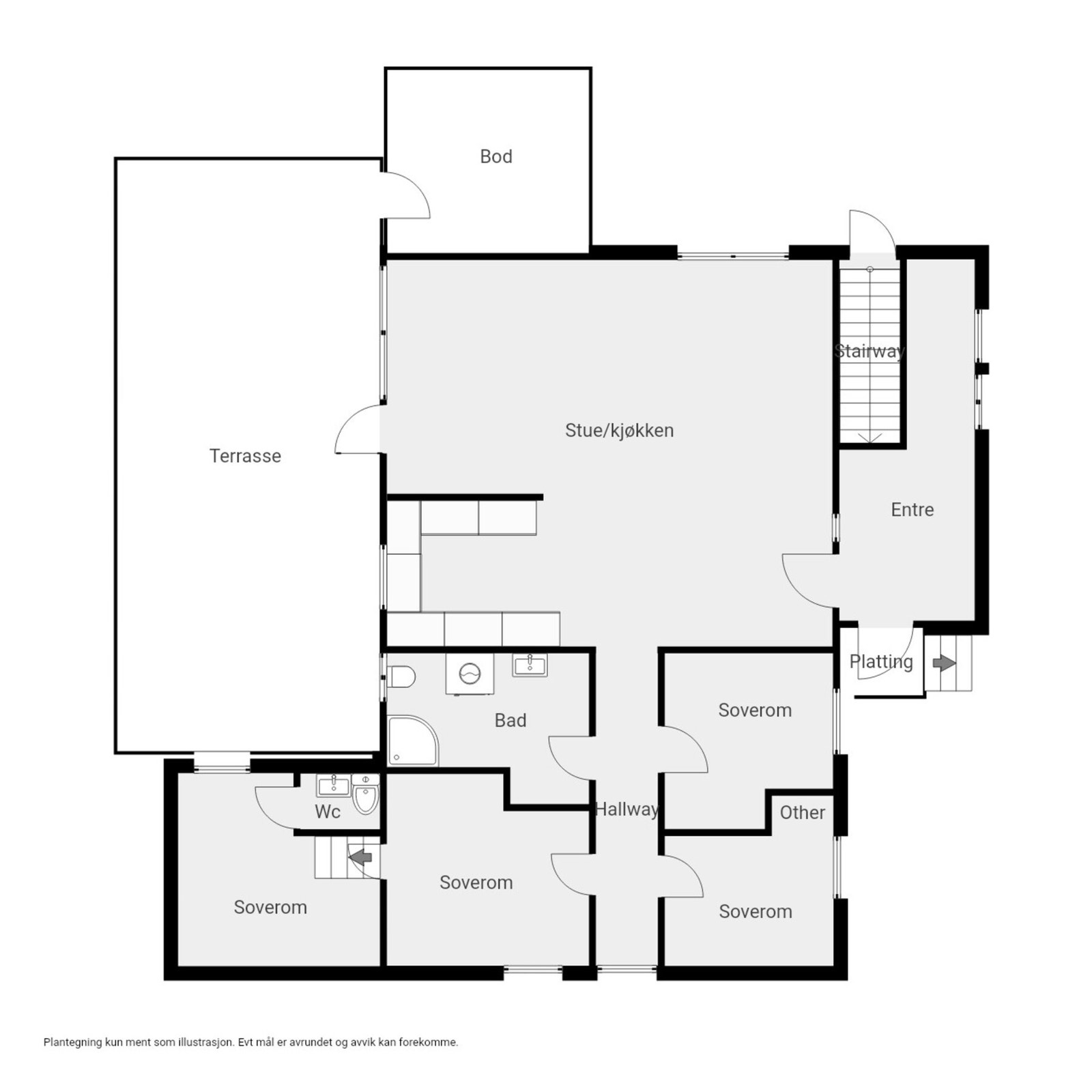 Plantegning 1.etasje Galleribilde