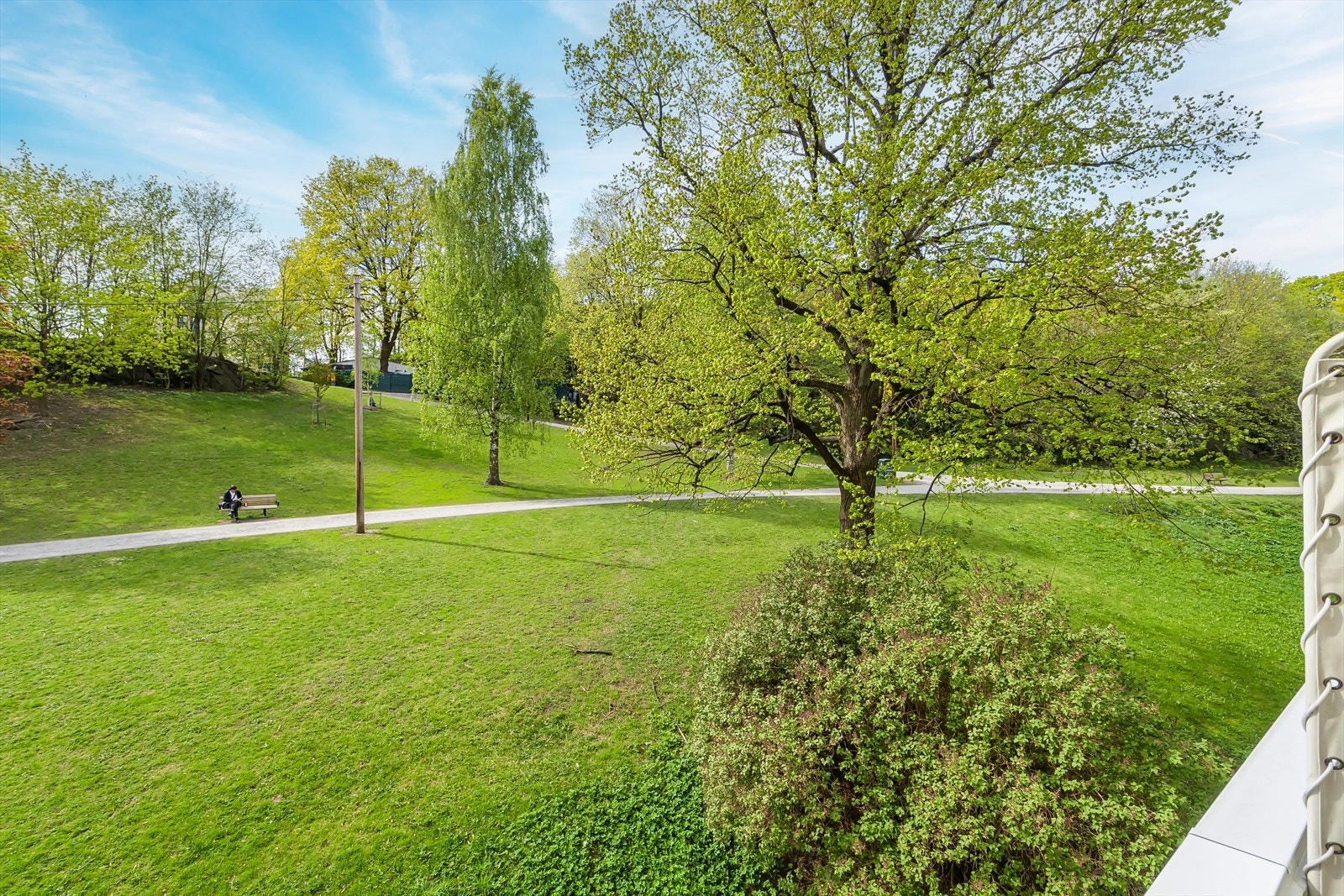 Stensparken har et travelt nabolag, men selve parken oppleves som rolig og fredelig. Galleribilde