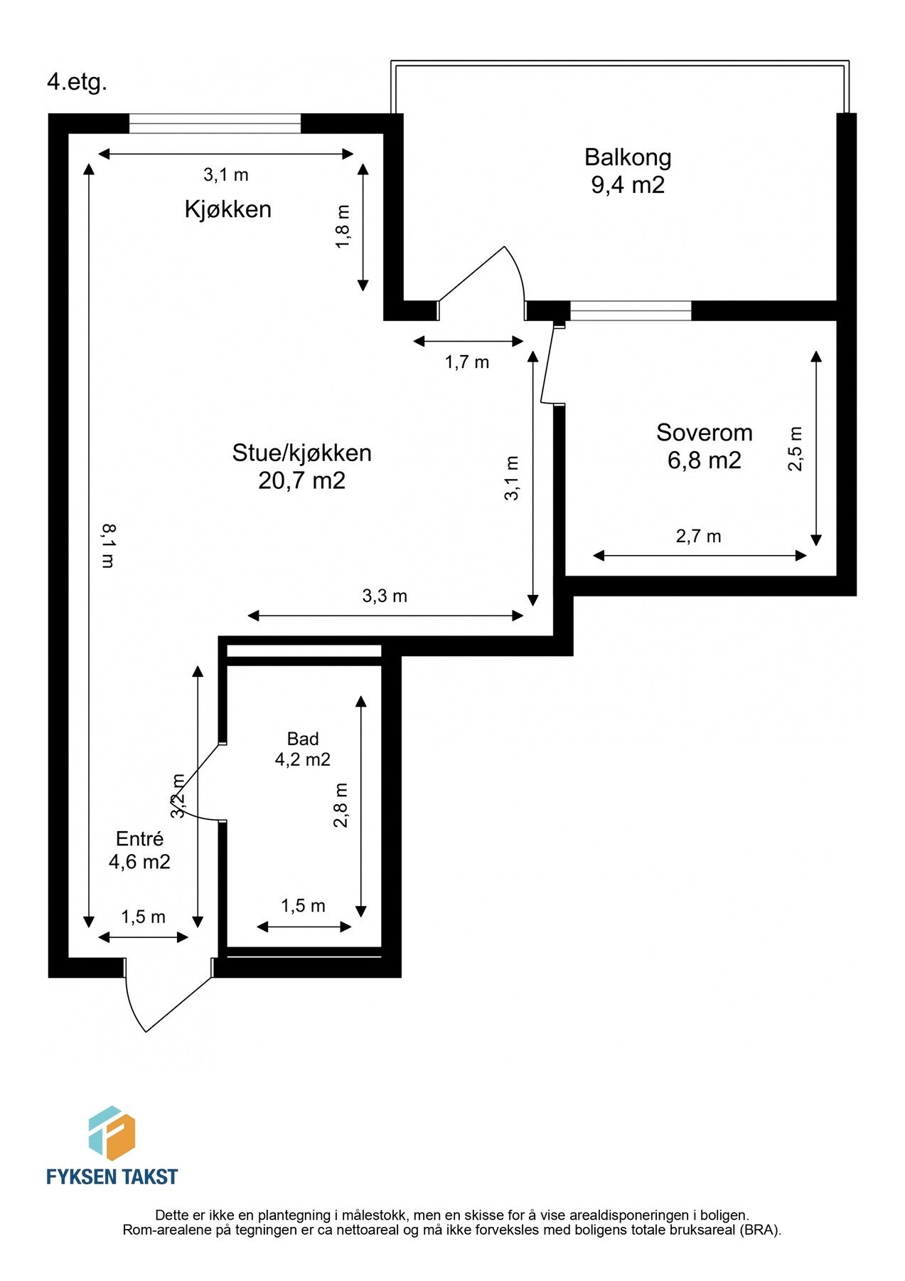 Målsatt planskisse. Galleribilde