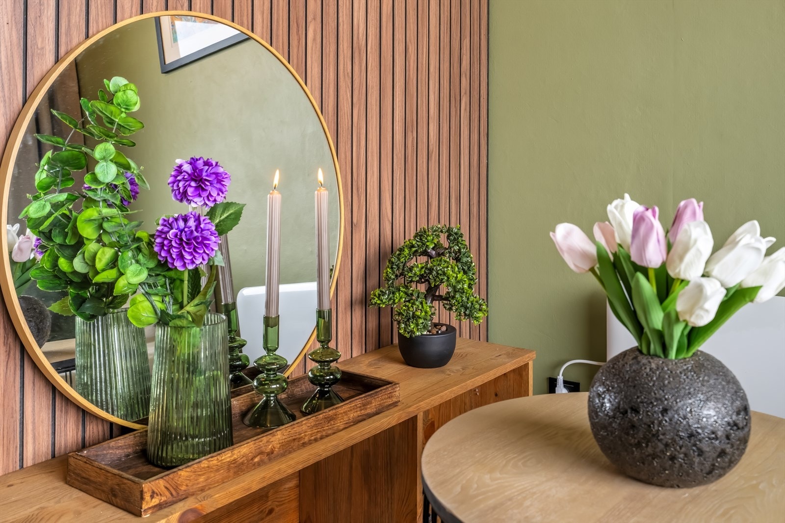 Detaljene er med på å definere leilighetens stilige uttrykk. Galleribilde