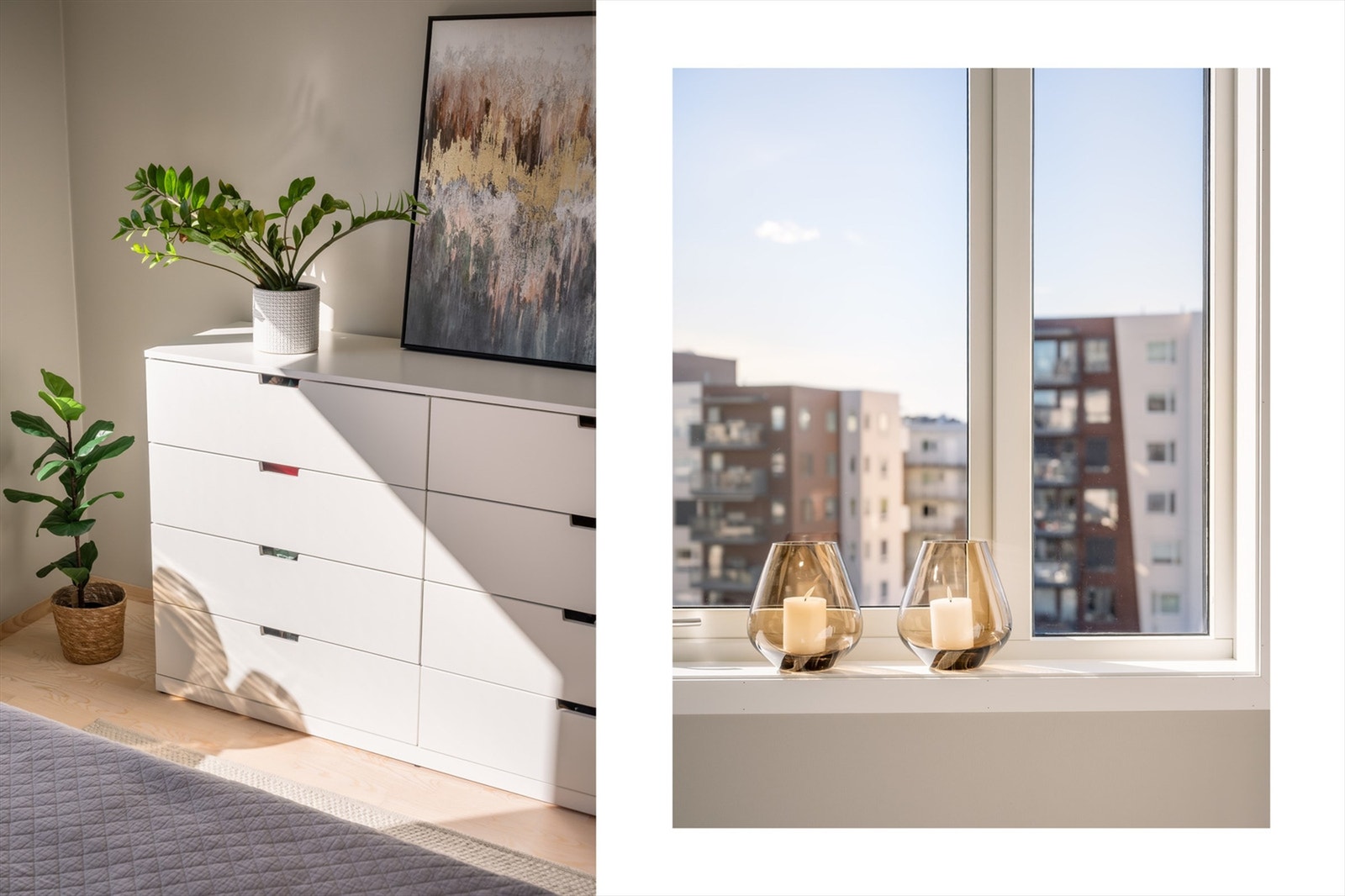 I og med at leiligheten ligger høyt i 6. etasje er det lite direkte innsyn, så her beveger du deg temmelig fritt i alle tre soverom Galleribilde