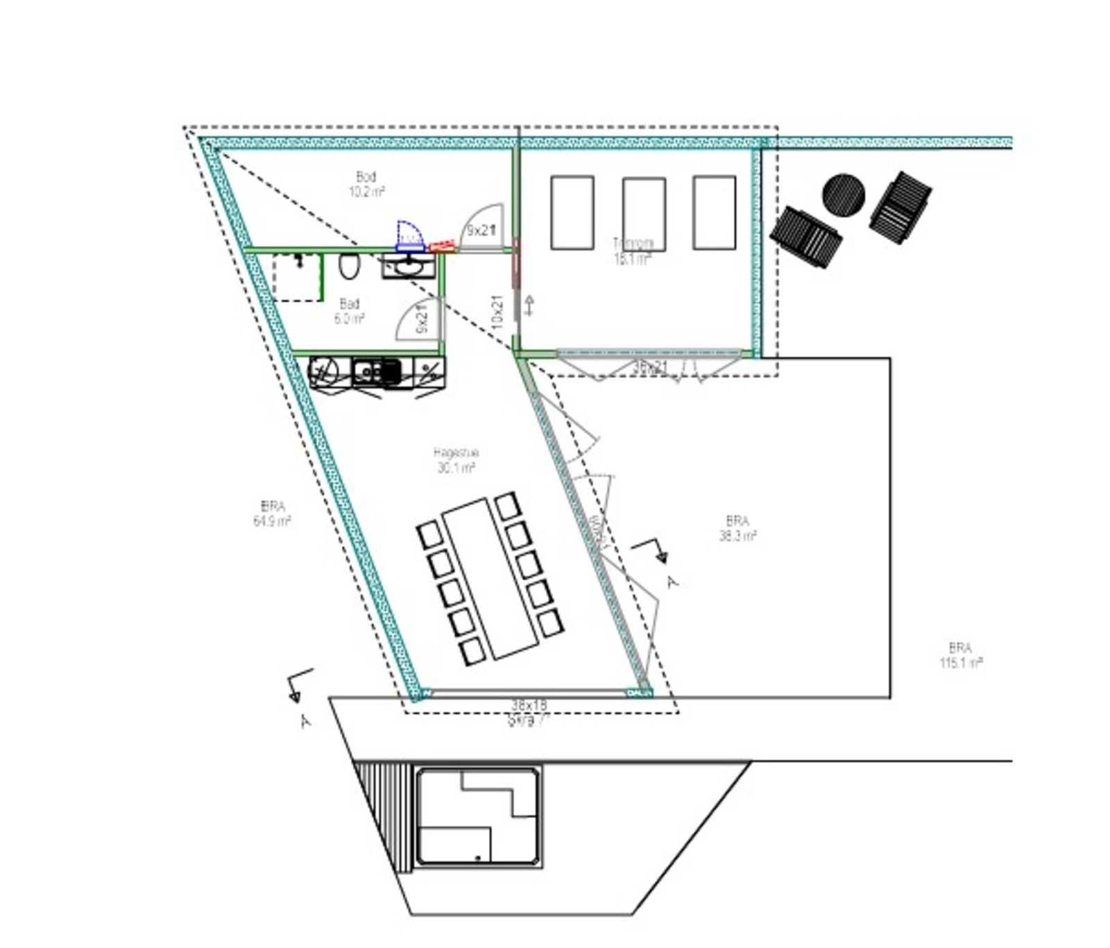 Plantegning hagestue&uteområde Galleribilde