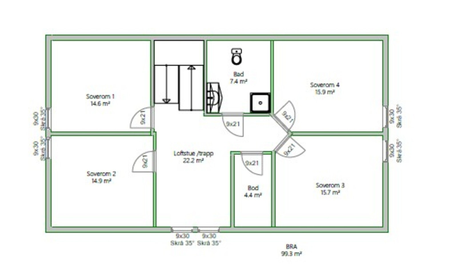 Plantegning loft Galleribilde