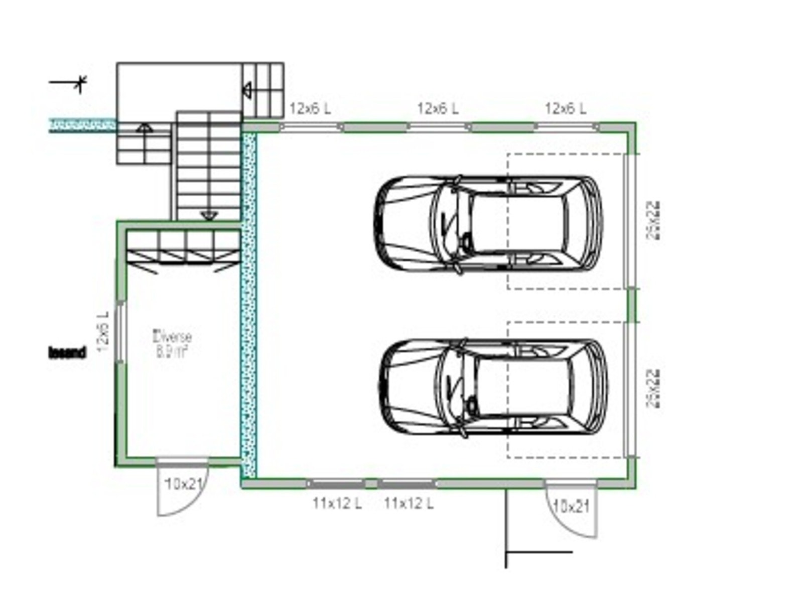 Plantegning garasje Galleribilde