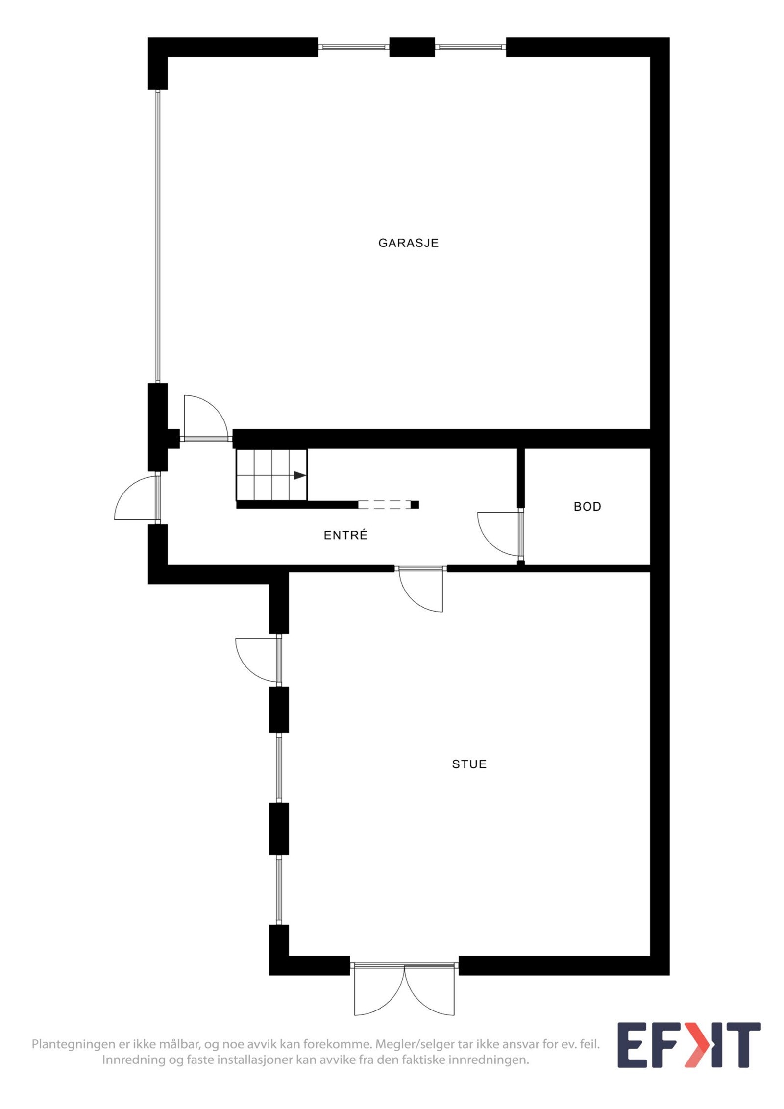 Plantegning garasje, 1. etg. Galleribilde