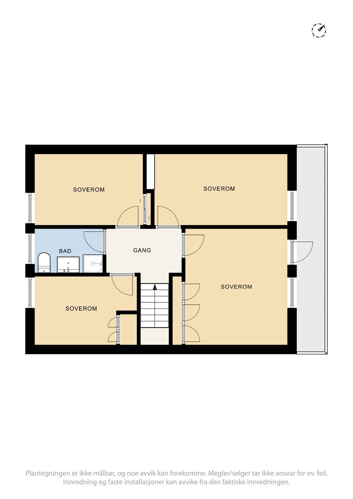 Plantegning loftsetasje. Galleribilde