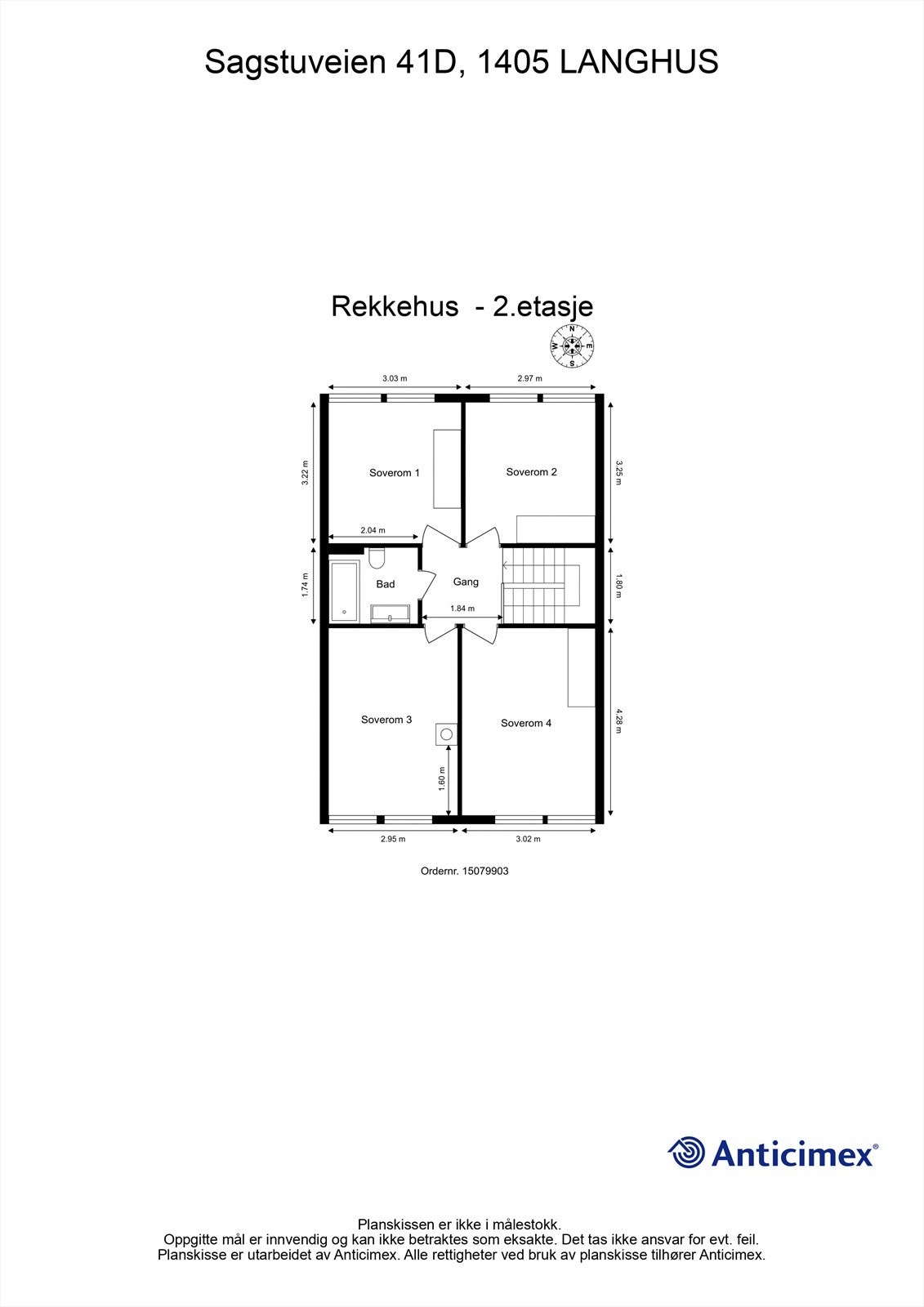 I 2. etasje er boligens private avdeling samlet, med fire soverom og et familiebad. Galleribilde