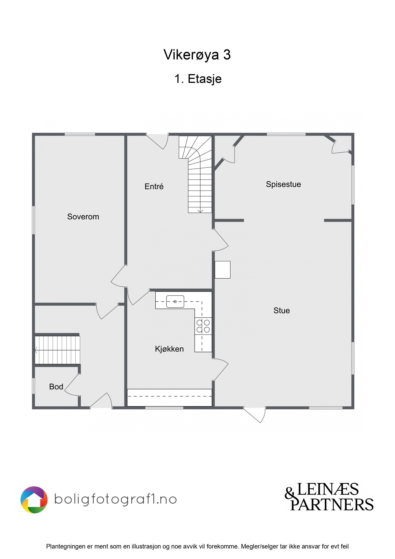 Plantegning 1. etasje Galleribilde