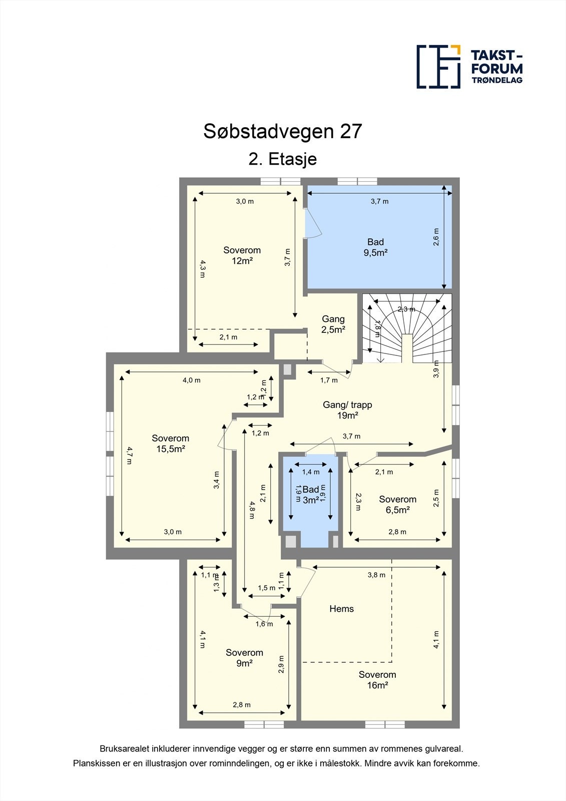 Planskisse 2.etasje Galleribilde