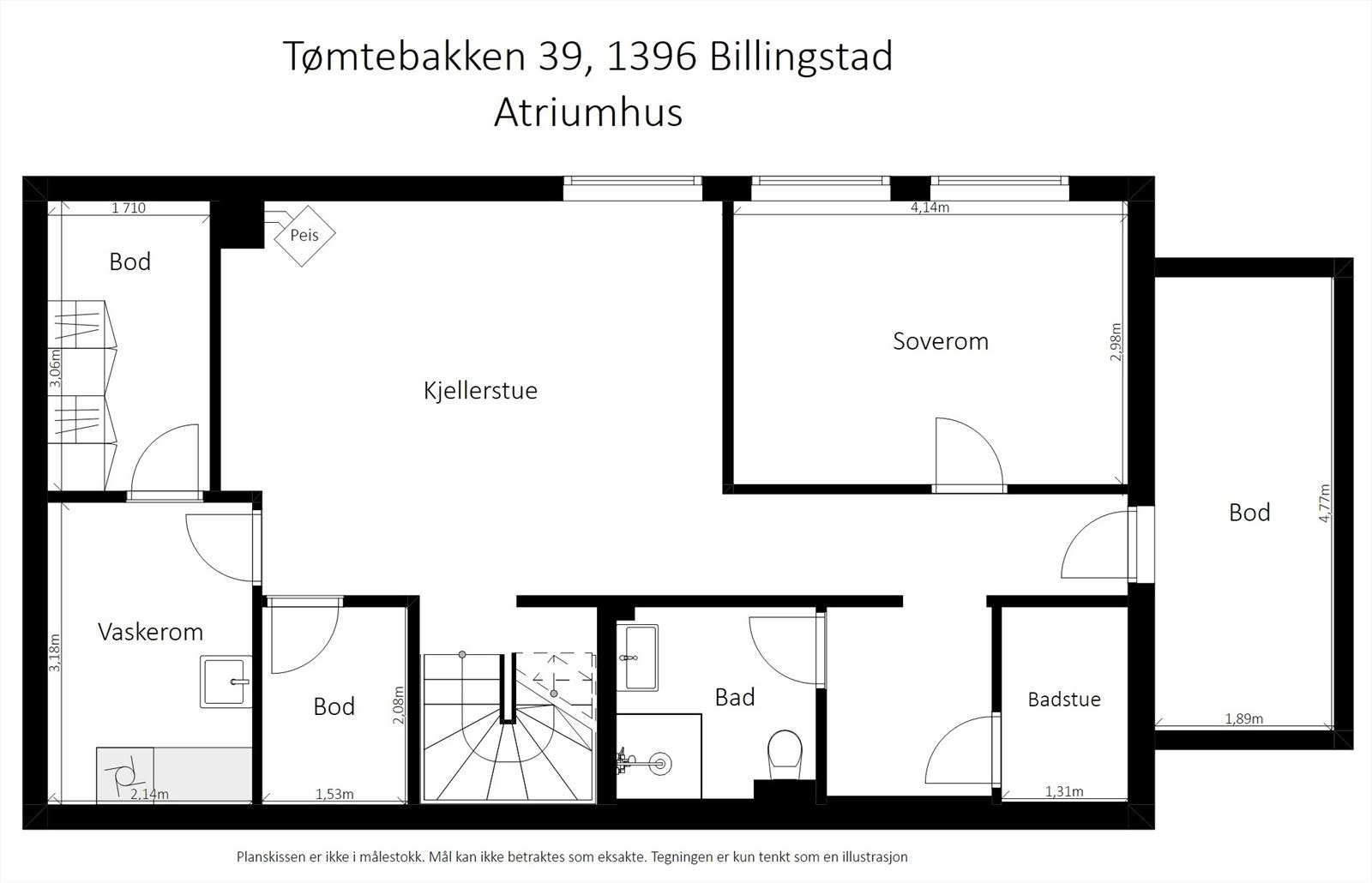Plantegning kjeller. Galleribilde
