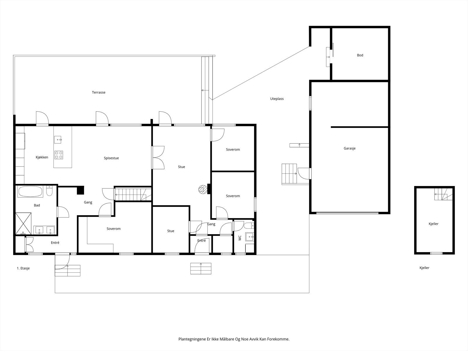 Planskisse begge plan. Galleribilde