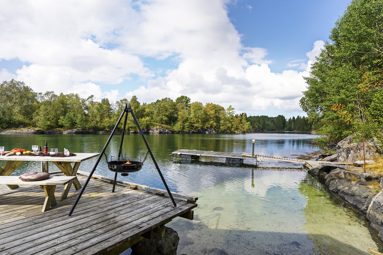 Liten, privat strand Galleribilde