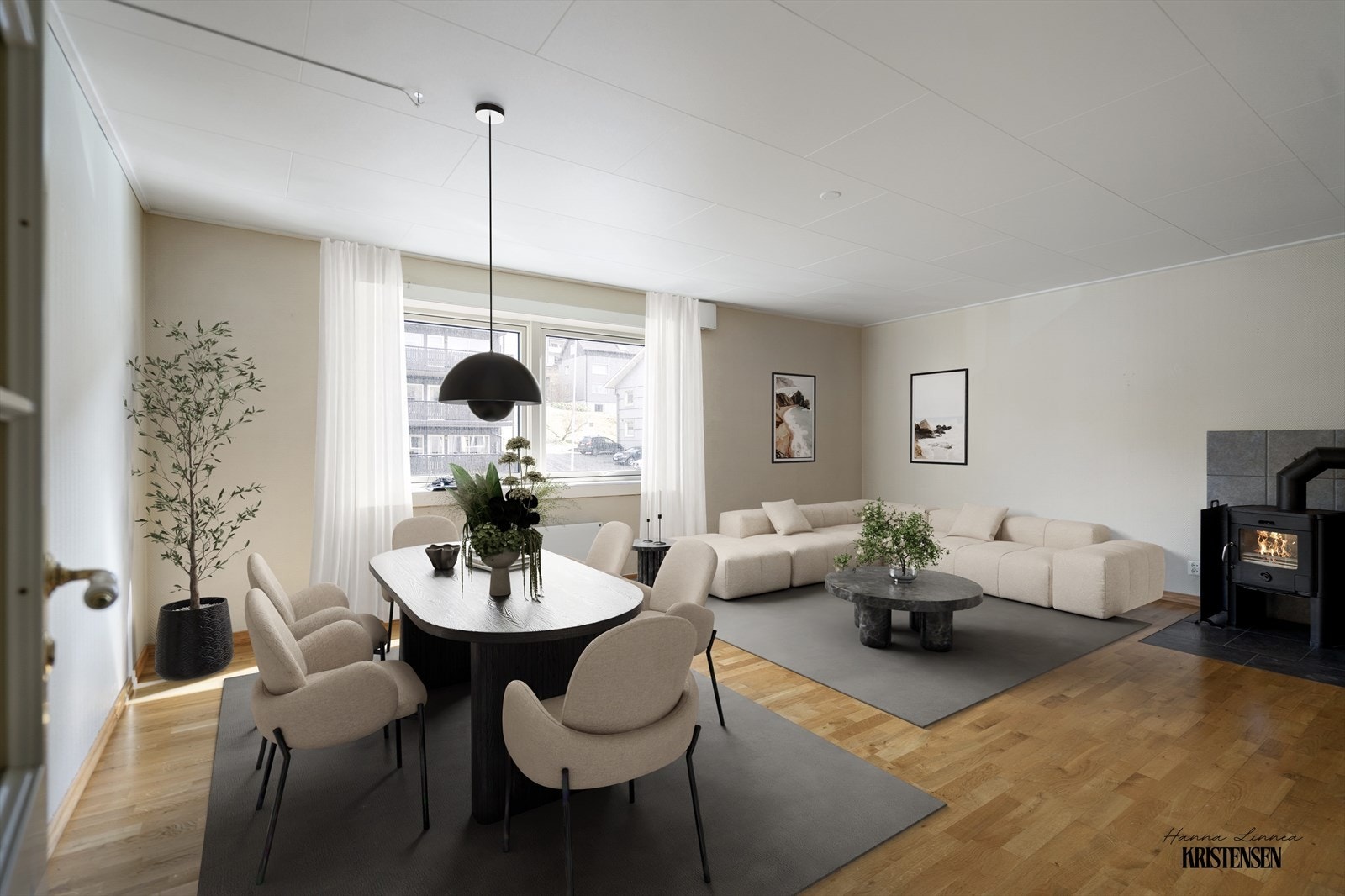 Velkommen til Dronningens gate 21! Foto: Hanna Kristensen (Digitalt møblert) Galleribilde