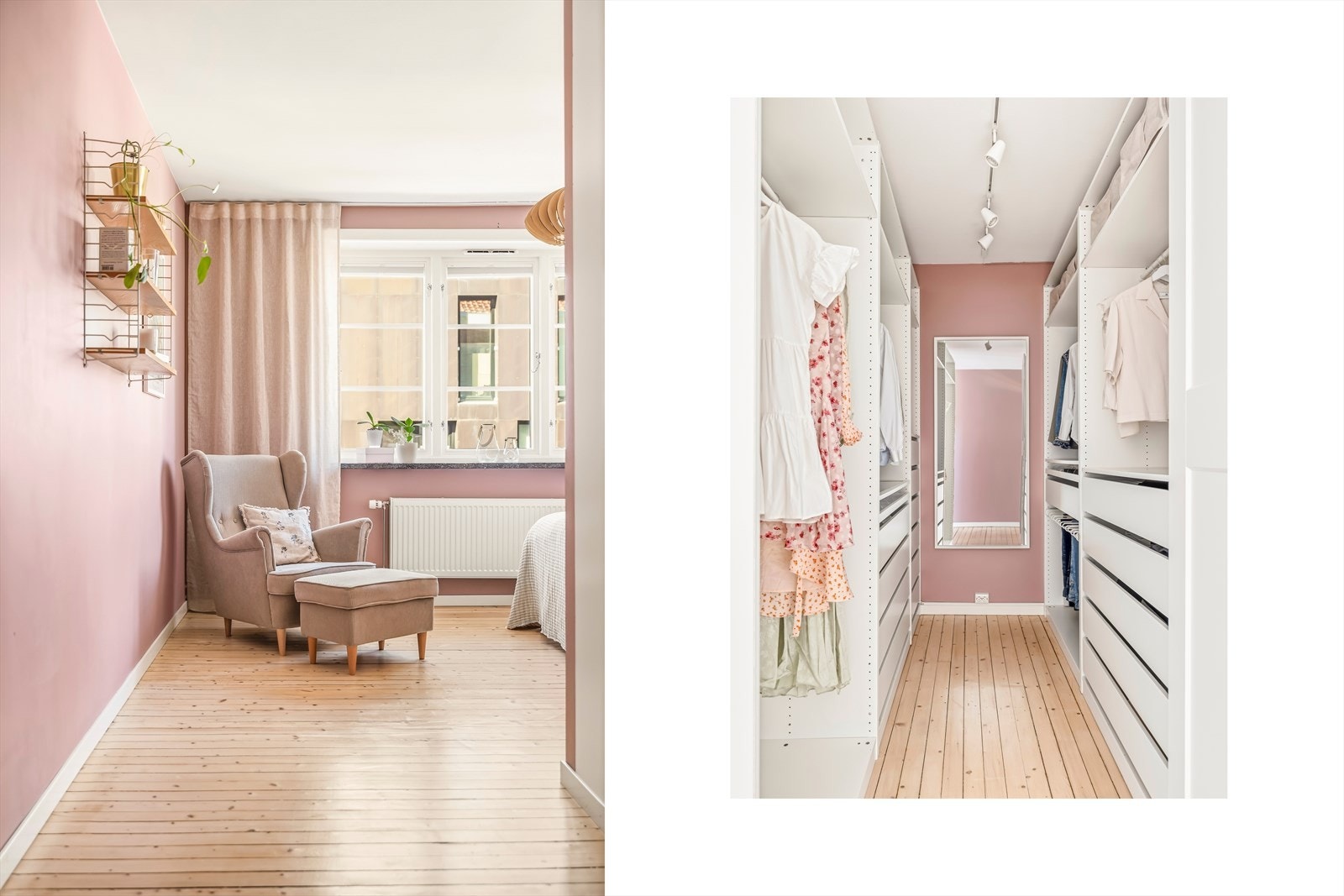 Fra hovedsoverommet er det direkte adkomst til et romslig walk-in closet. Galleribilde