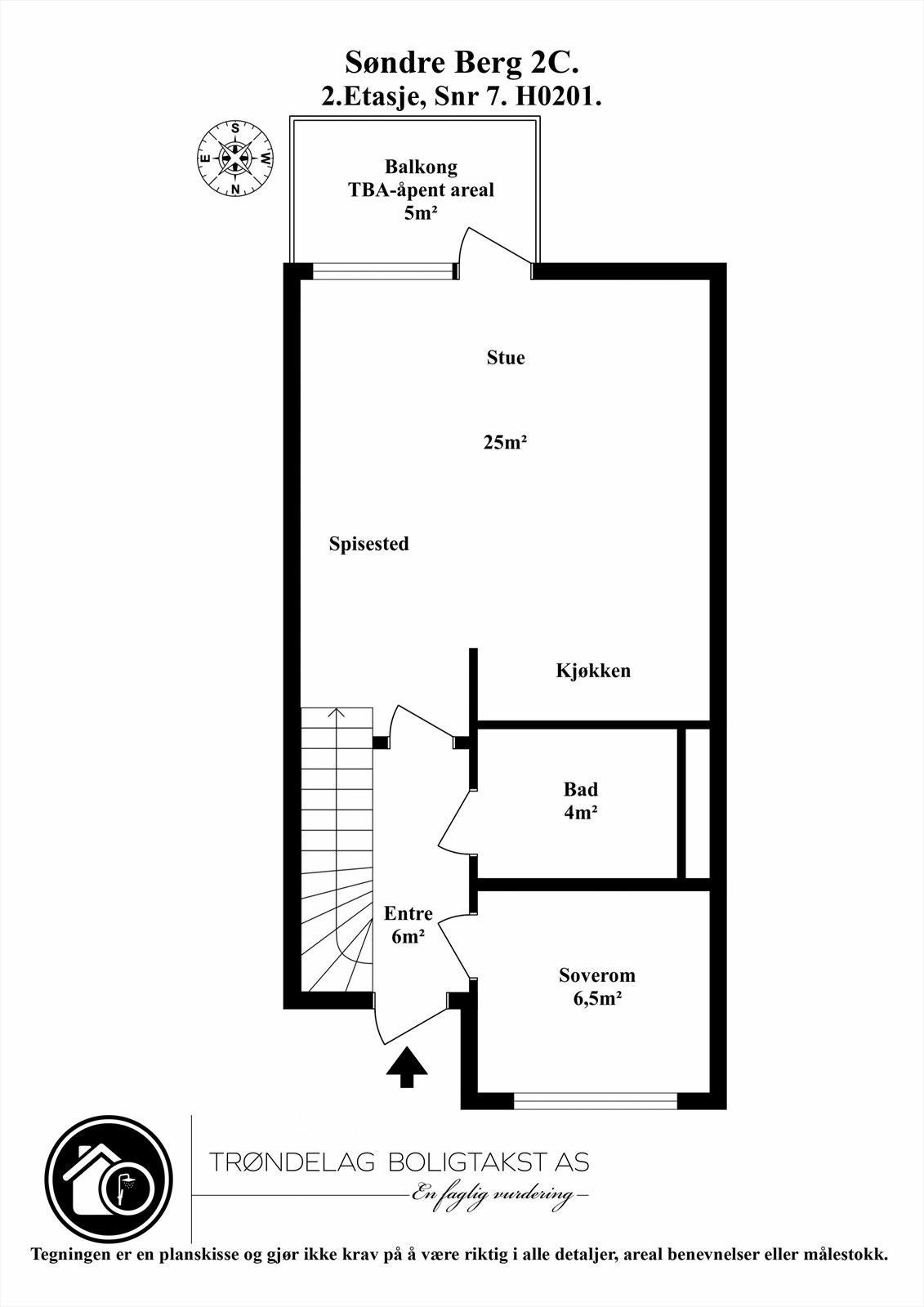 Planskisse for leiligheten i 2. etasje Galleribilde