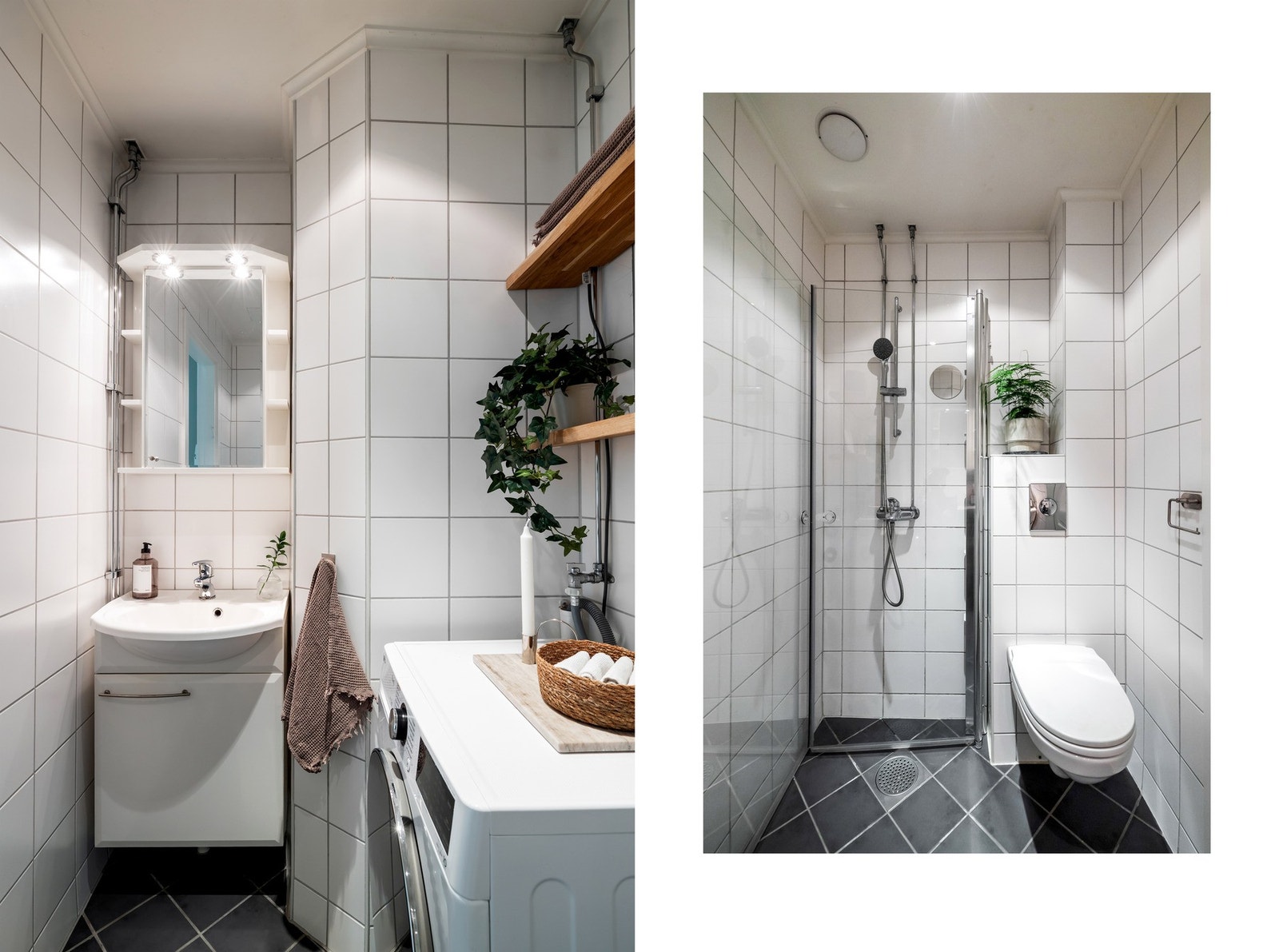 Badet ble pusset opp i regi av borettslaget og det er opplegg for vaskemaskin Galleribilde