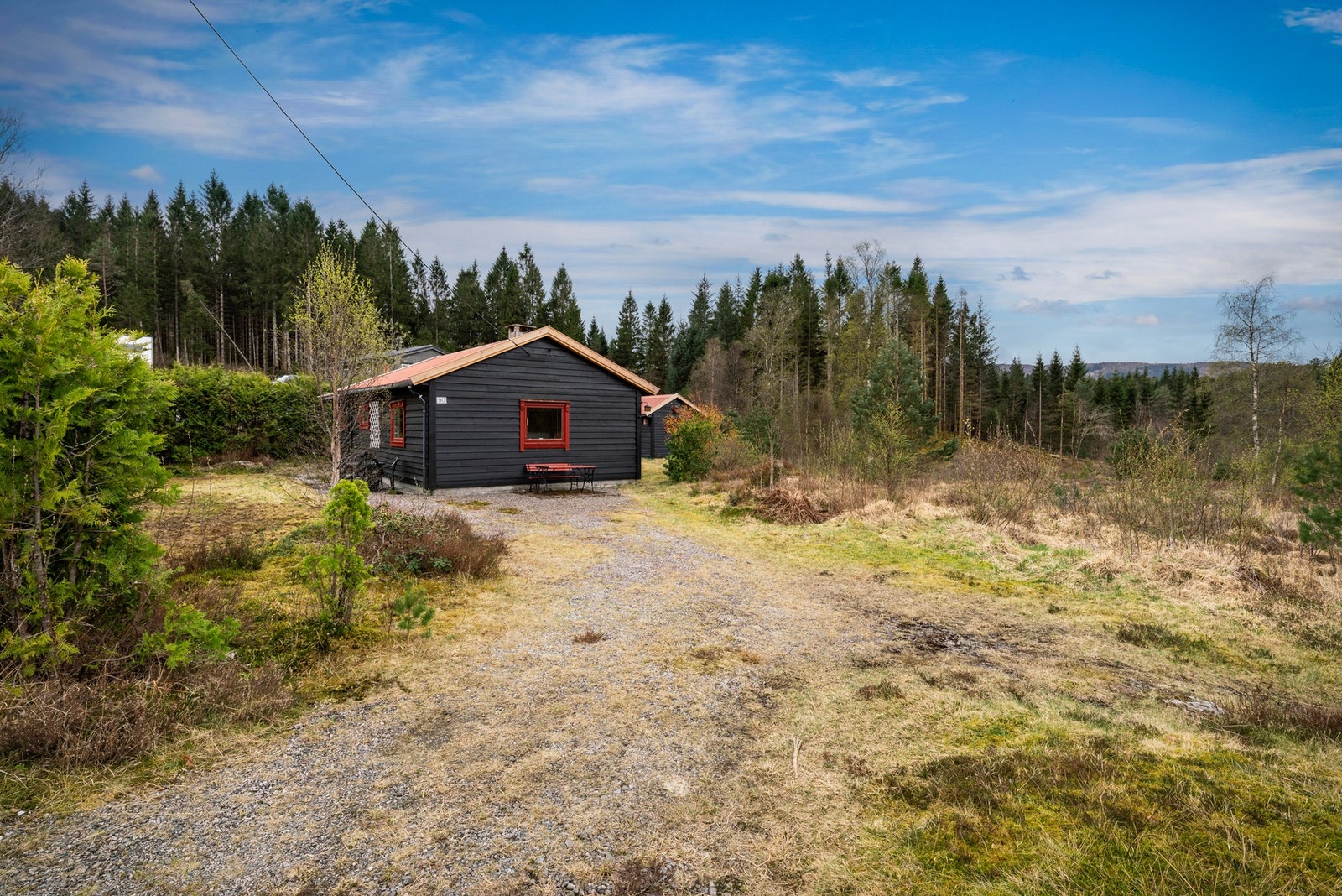 Velkommen inn på tunet, rikelig med park. plass.
NB i bakken kan ligger tilkoblinger på vann og avløp som man kan kjøpe seg inn i. Galleribilde