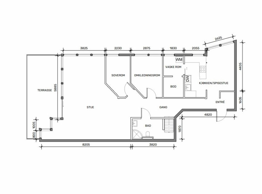 Plantegning hovedetasje. Galleribilde