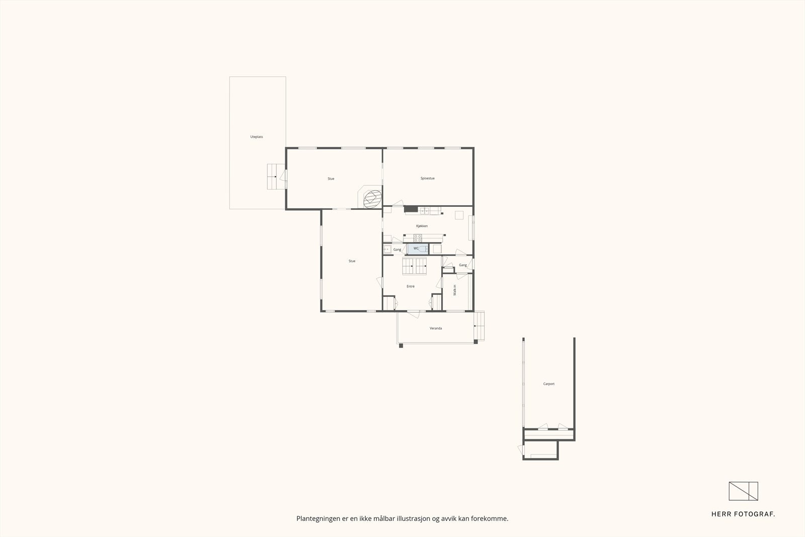 Plantegning hovedplan. Galleribilde
