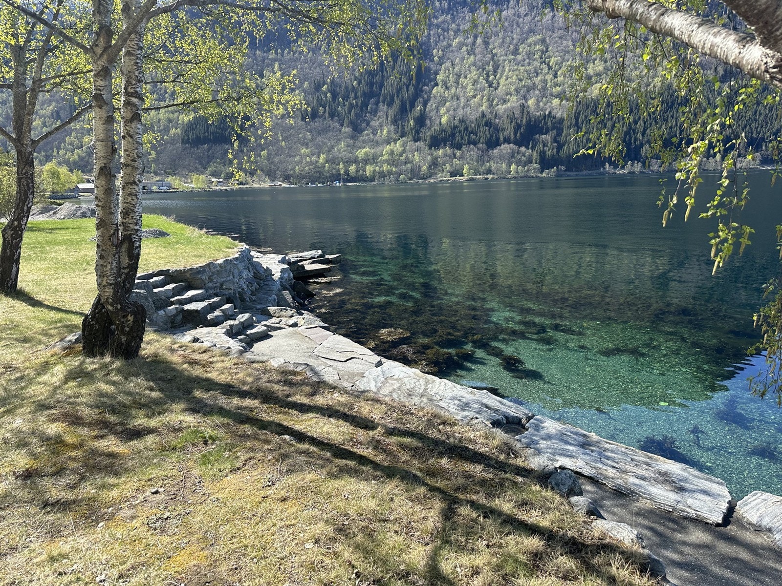 Brunstein badeplass ved fjorden - kun en kort spasertur unna, med fine badeplasser Galleribilde