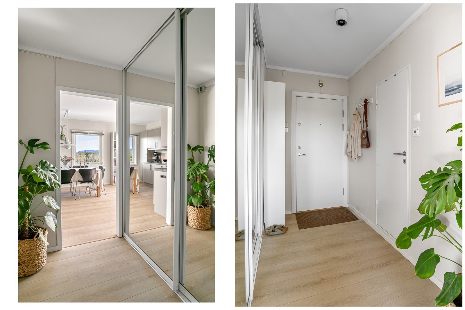 Skyvedørsgarderobeløsning i entré Galleribilde
