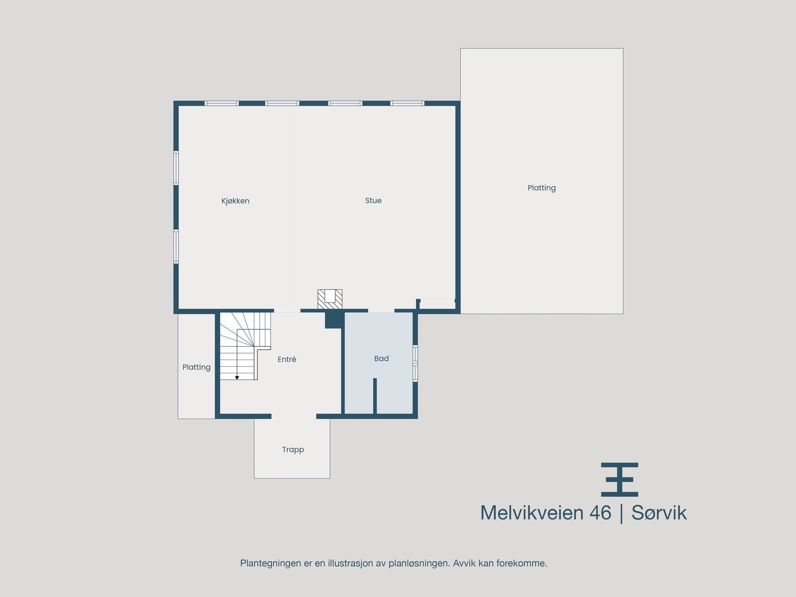 Plantegning 1. etasje Galleribilde