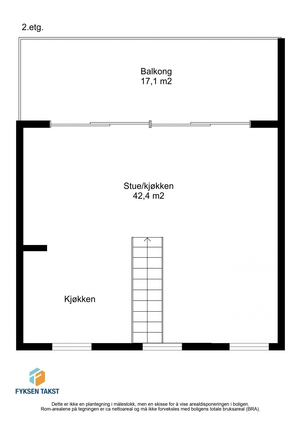 Planskisse 2.etg. Ta en titt på planskissene og gjør deg kjent med romfordelingen! Skulle ikke oppsatt visningstidspunkt passe? Ta kontakt på 941 60 434, så finner vi en løsning. Galleribilde