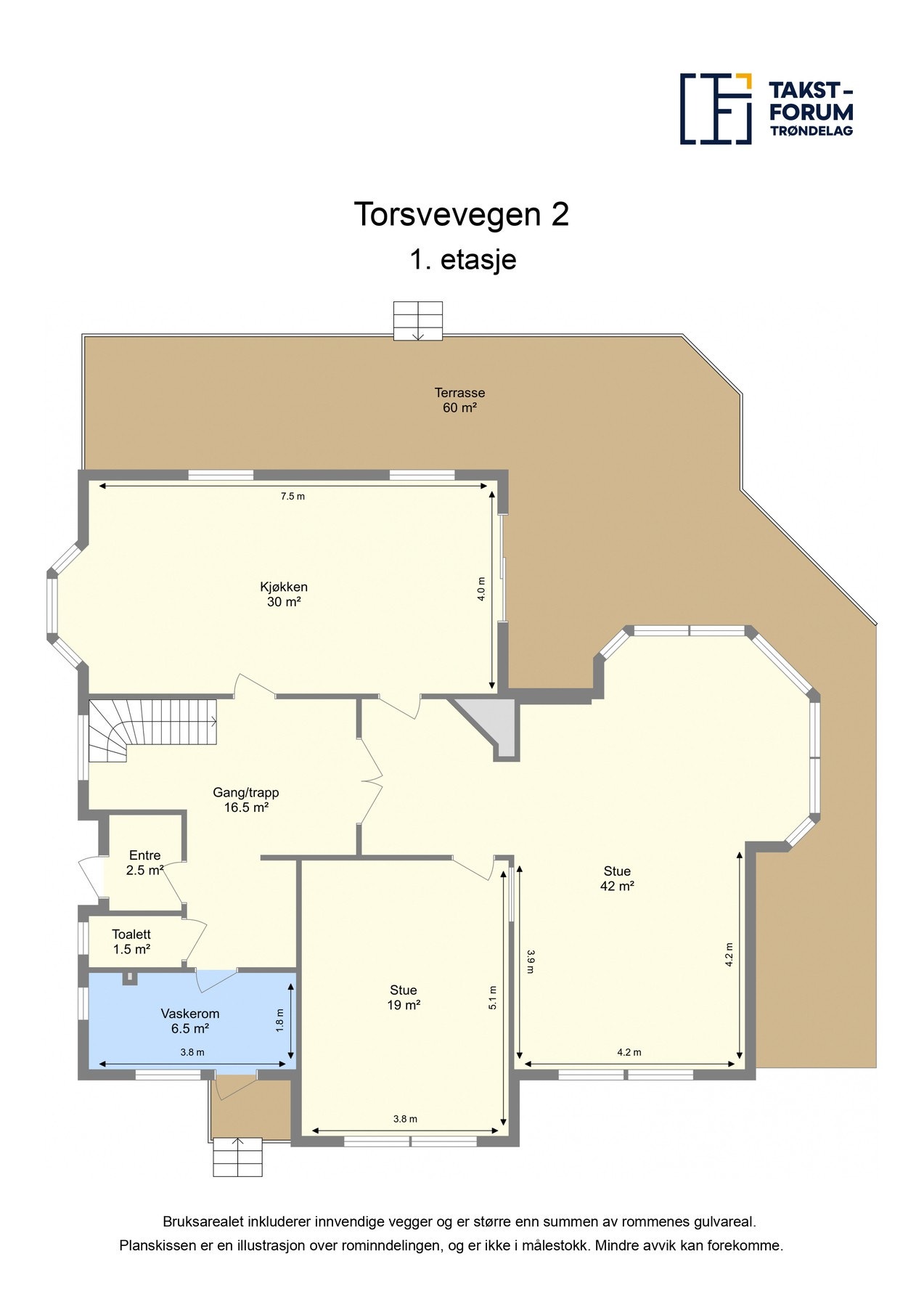 Plantegning 1. etasje Galleribilde