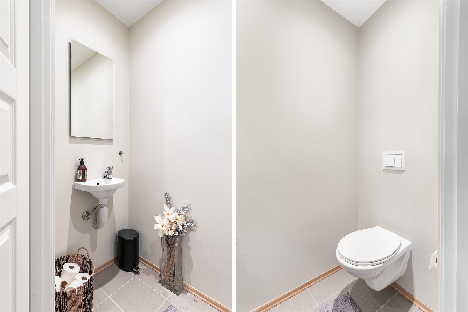 I tillegg til badet inneholder leiligheten også et ekstra gjestetoalett som er lett tilgjengelig fra entreen. Galleribilde