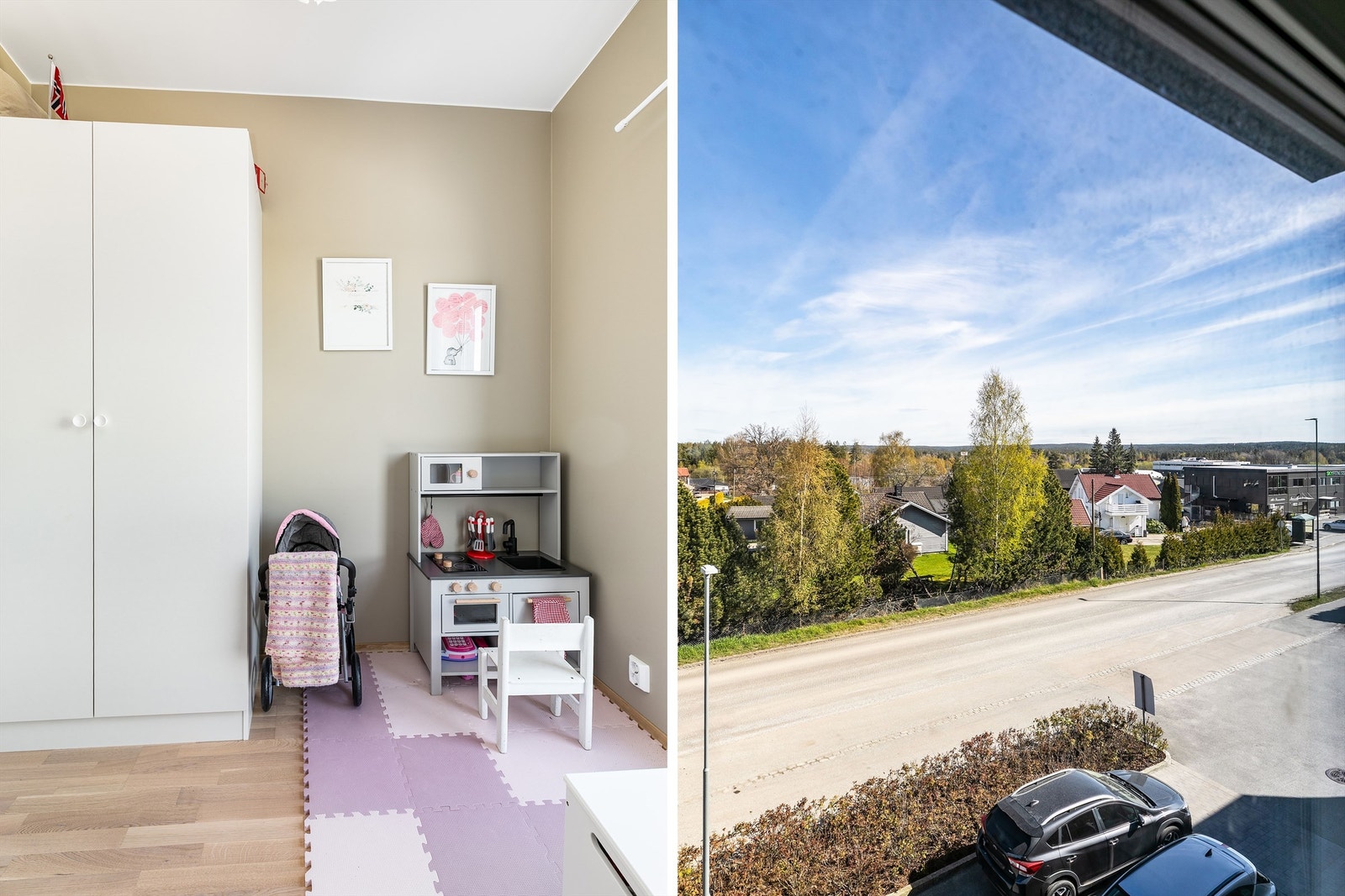 To av soverommene har vindu mot nord og utsikt langt inn over det skogkledde landskapet. Galleribilde