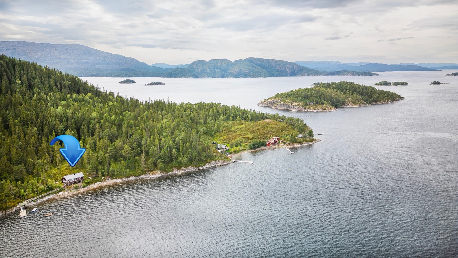 Dronebilde over nærområdet. Galleribilde