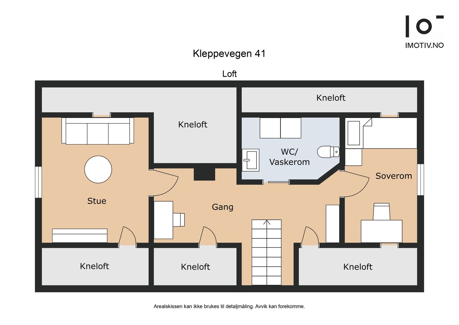 Plantegning loft. Innredning av loft er ikke byggemeldt eller søkt godkjent hos kommunen Galleribilde