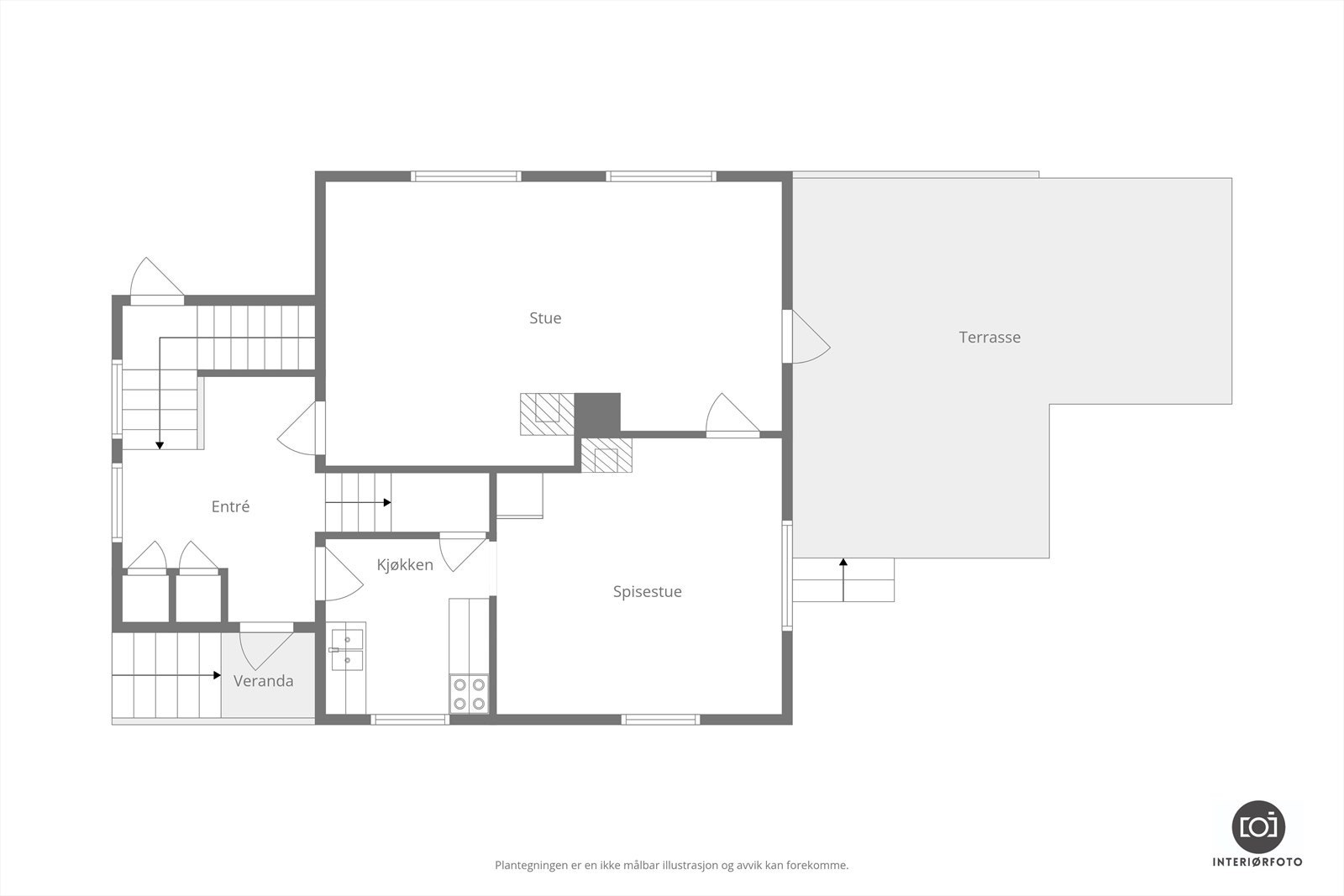 Plantegning 1. etasje Galleribilde