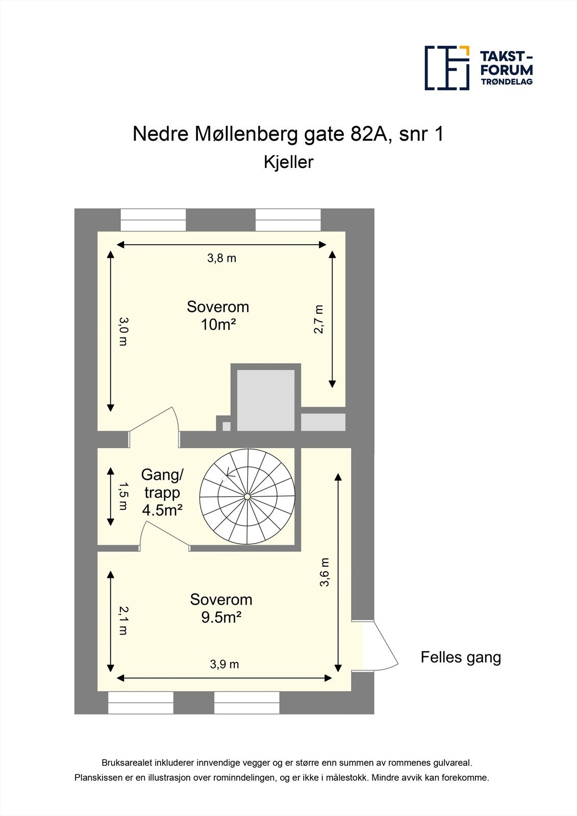 Plantegning kjeller. Galleribilde