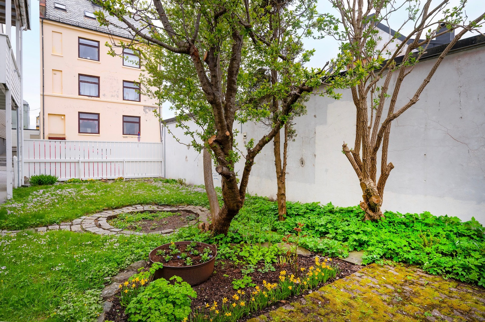 Trivelig bakgård. Galleribilde