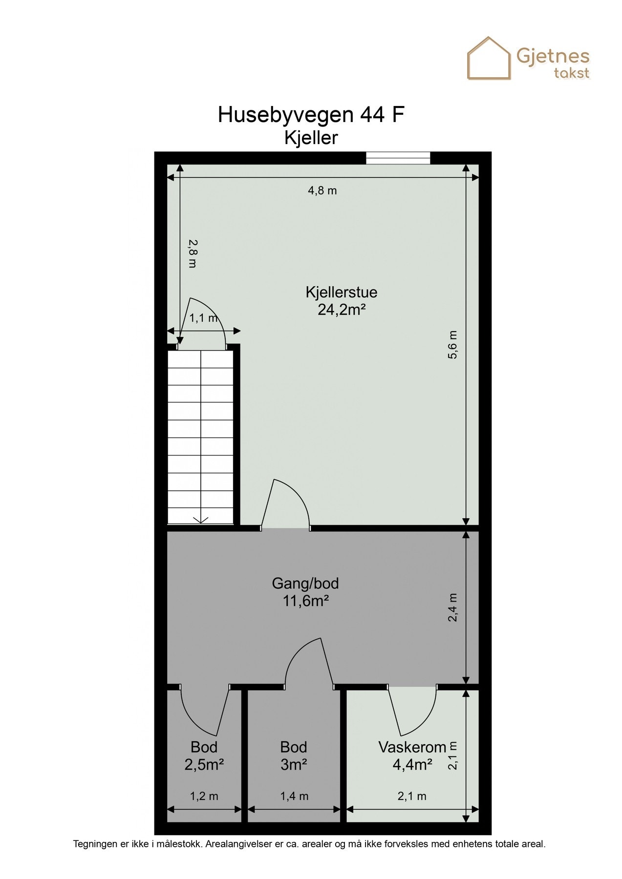 Planskisse kjeller. Galleribilde