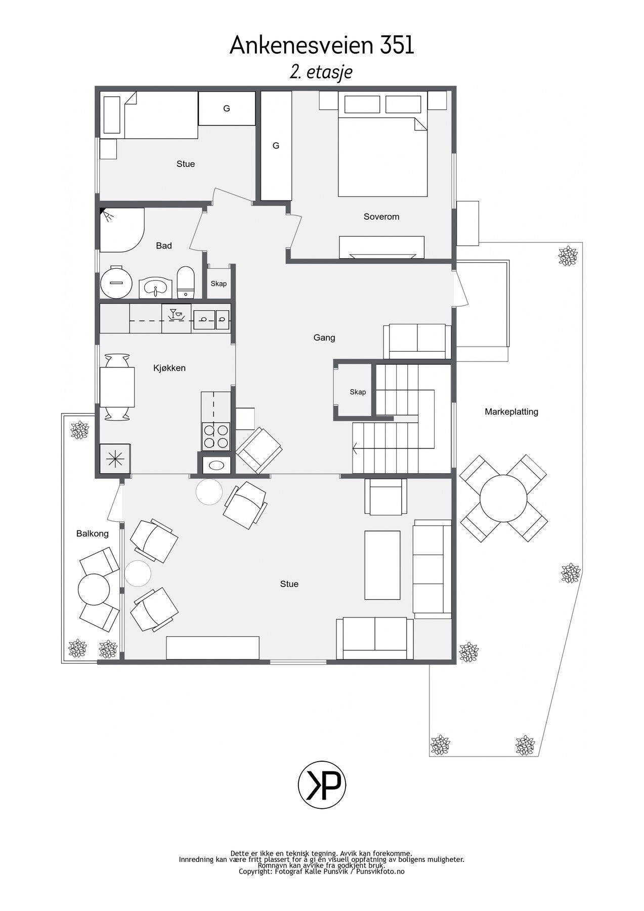 Plantegning 2. etasje Galleribilde