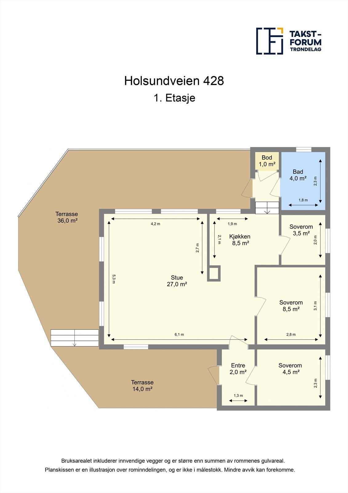 Skissert plantegning. Galleribilde
