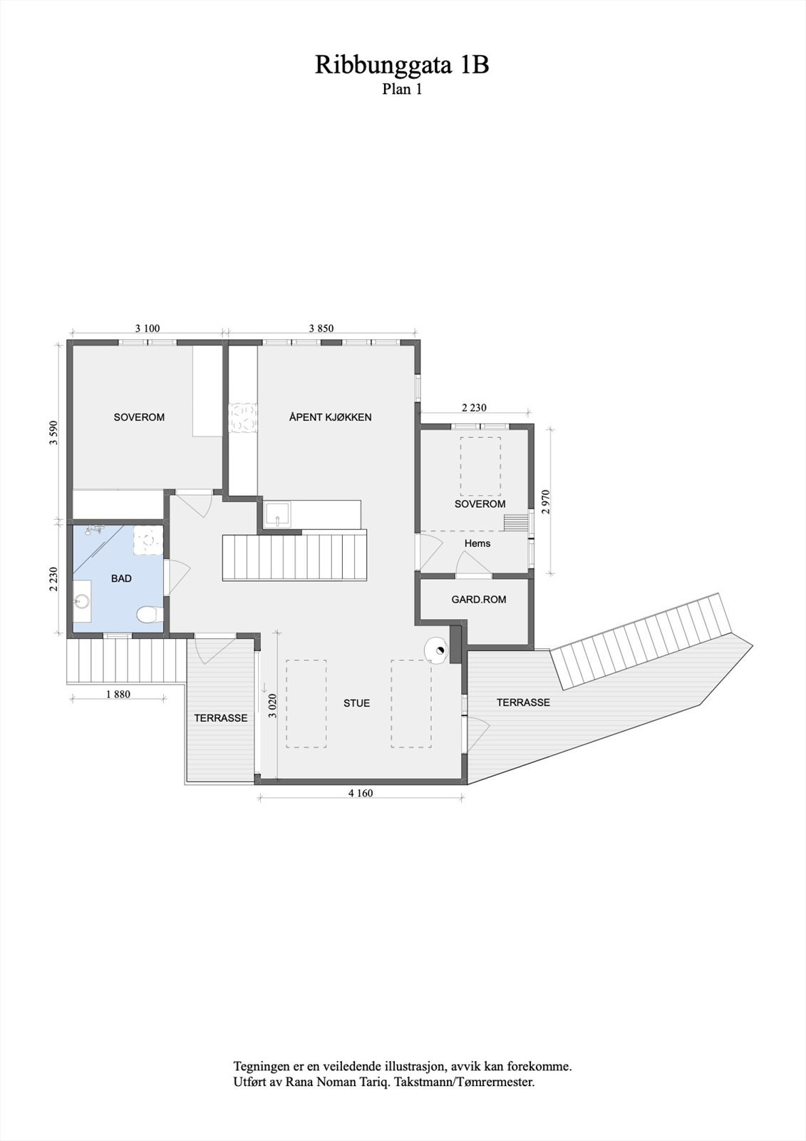 Plantegning 3. etasje Galleribilde