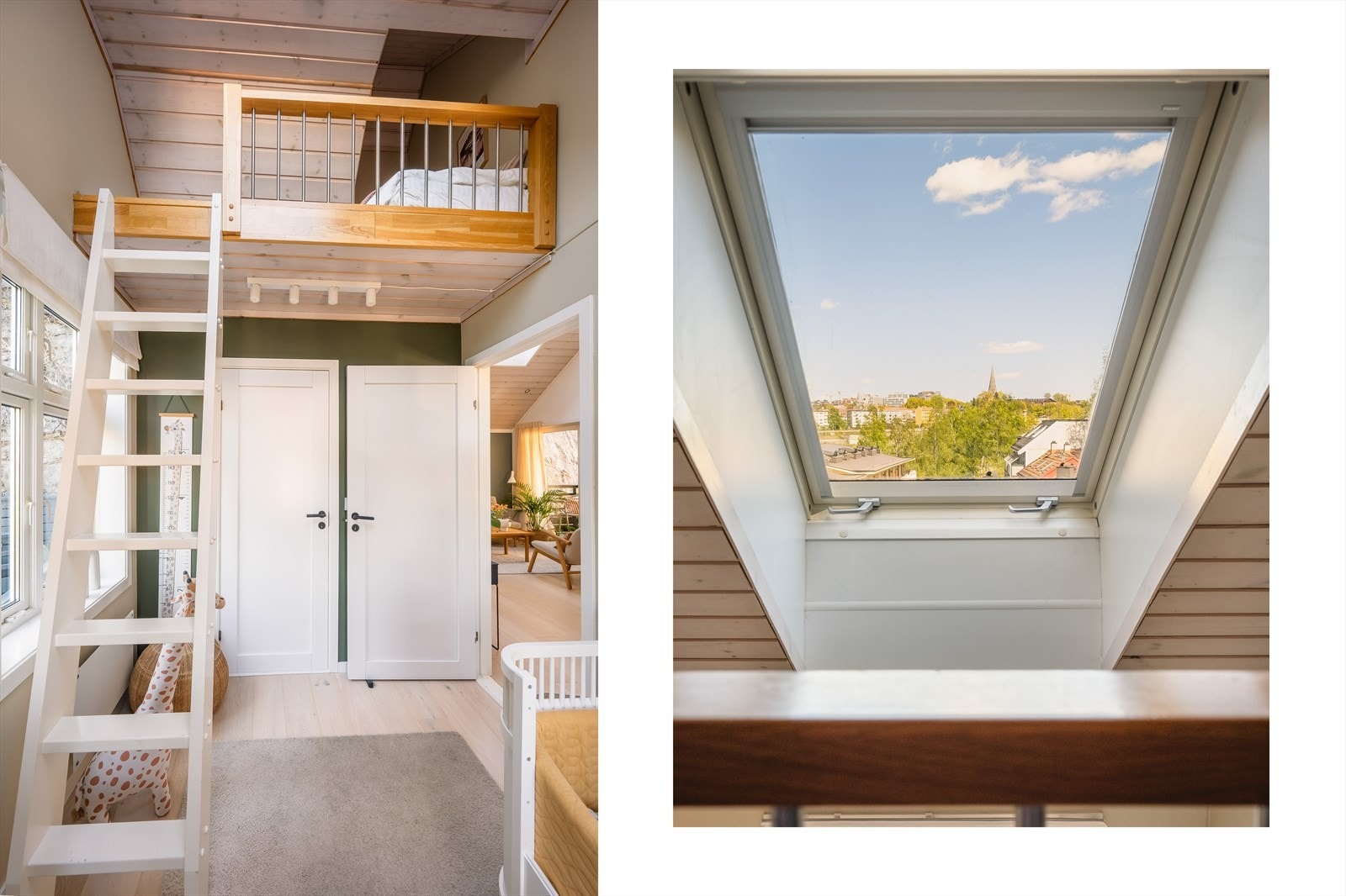 Rommet har plass til seng, nattbord og garderobeløsning. Galleribilde