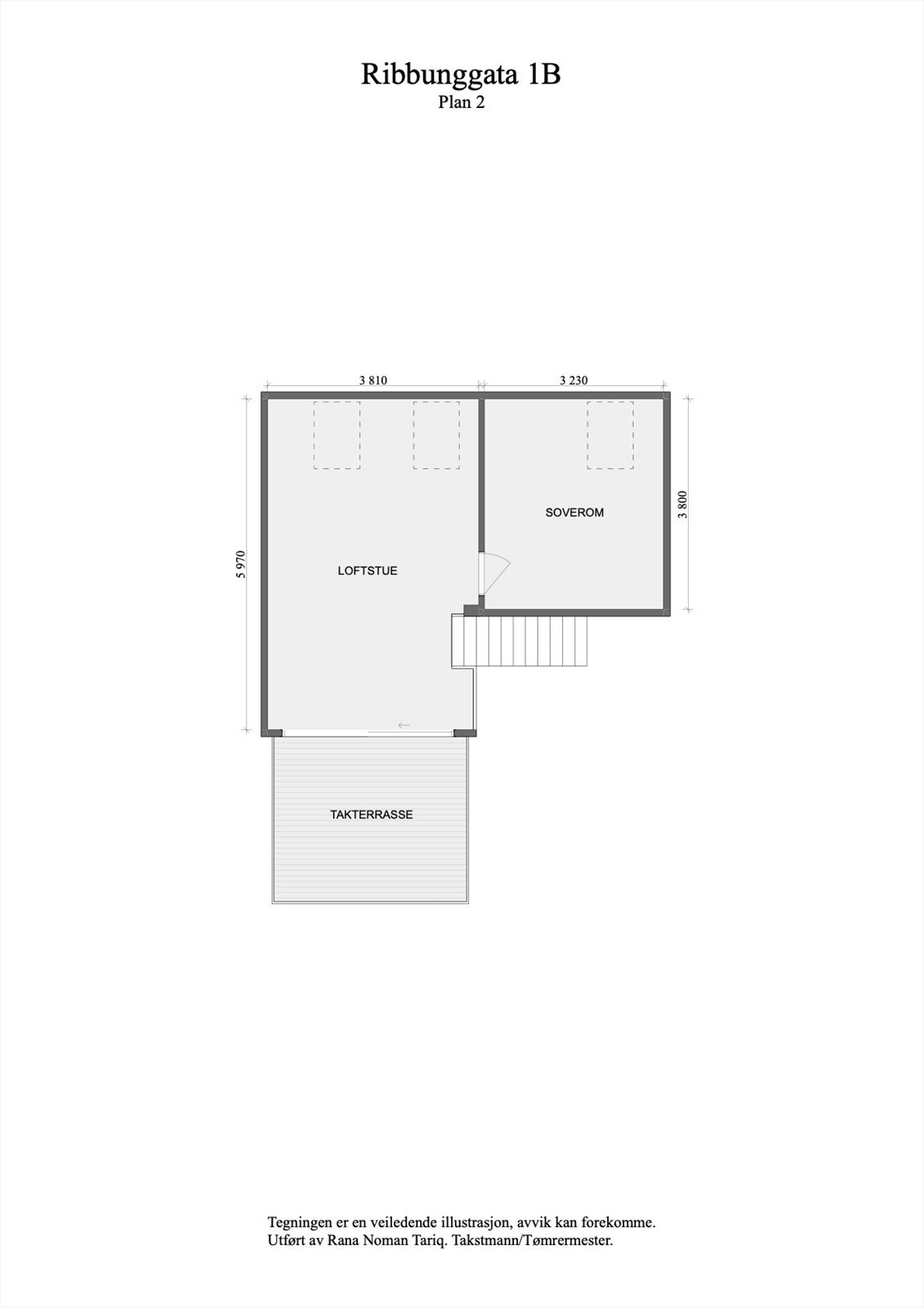 Plantegning loftsetasje Galleribilde