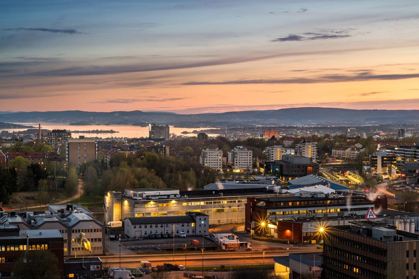 Utsikt fra felle takterrasse. Galleribilde