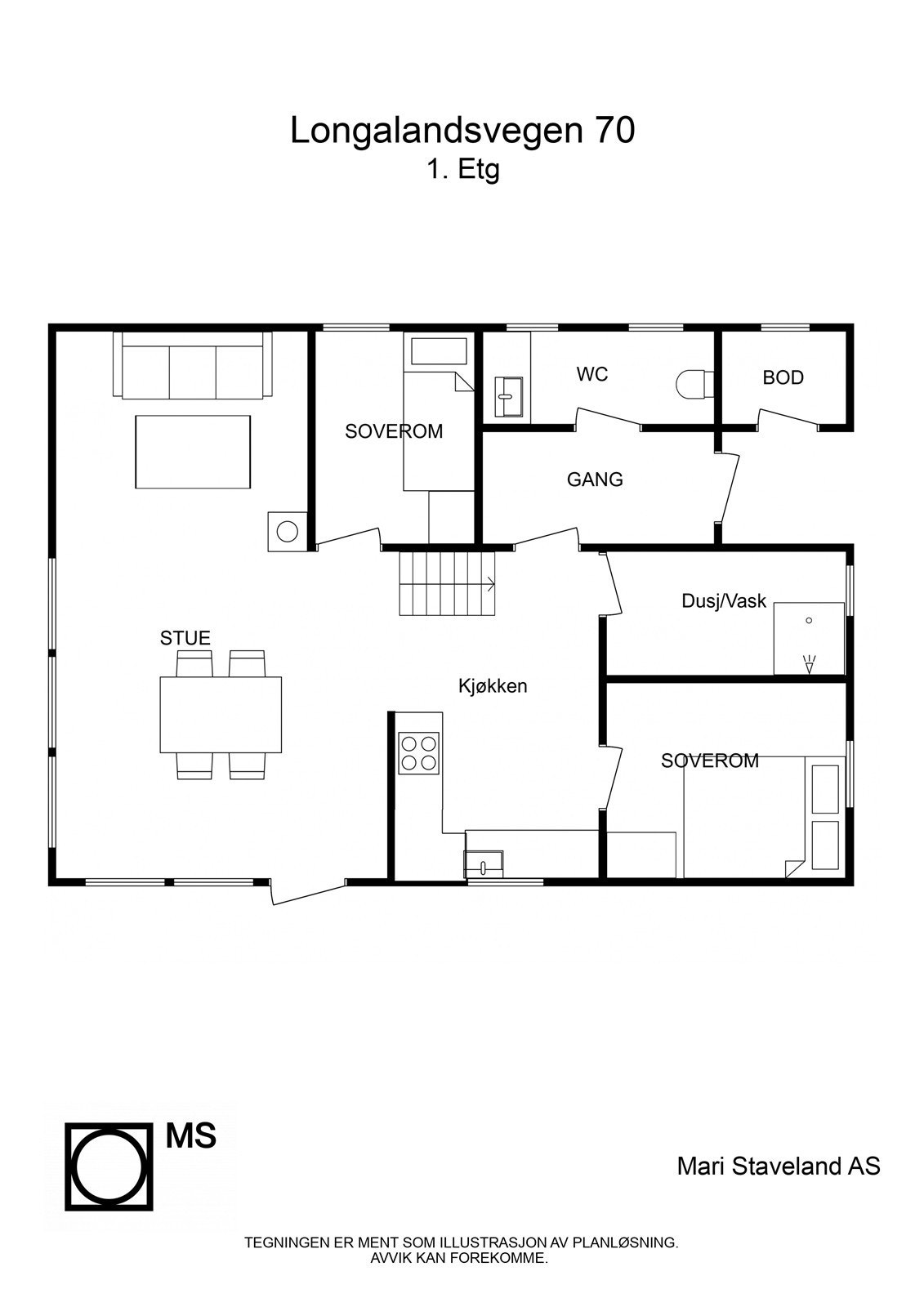 Plantegning | 1.etasje - Hovedplan Galleribilde