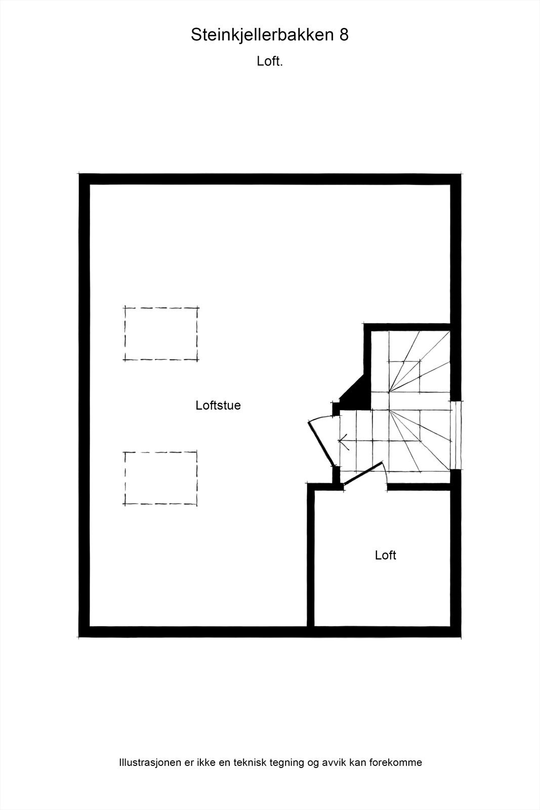 Plantegning loft. Galleribilde