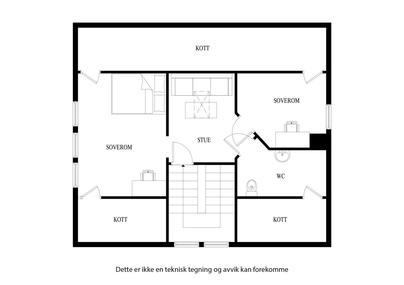 Plantegning loftetasjen Galleribilde