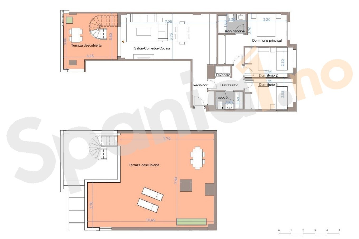 Plantegning penthouse med 3 soverom Galleribilde
