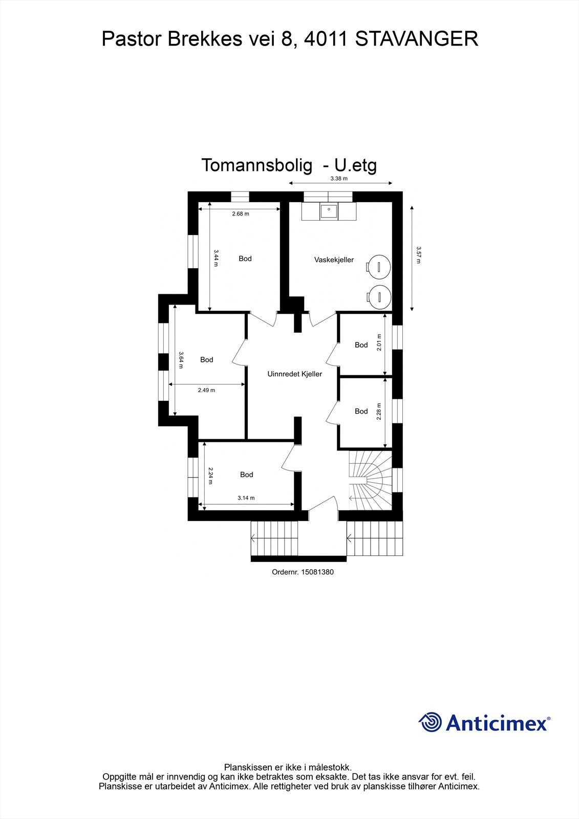 Plantegning underetasje. Galleribilde