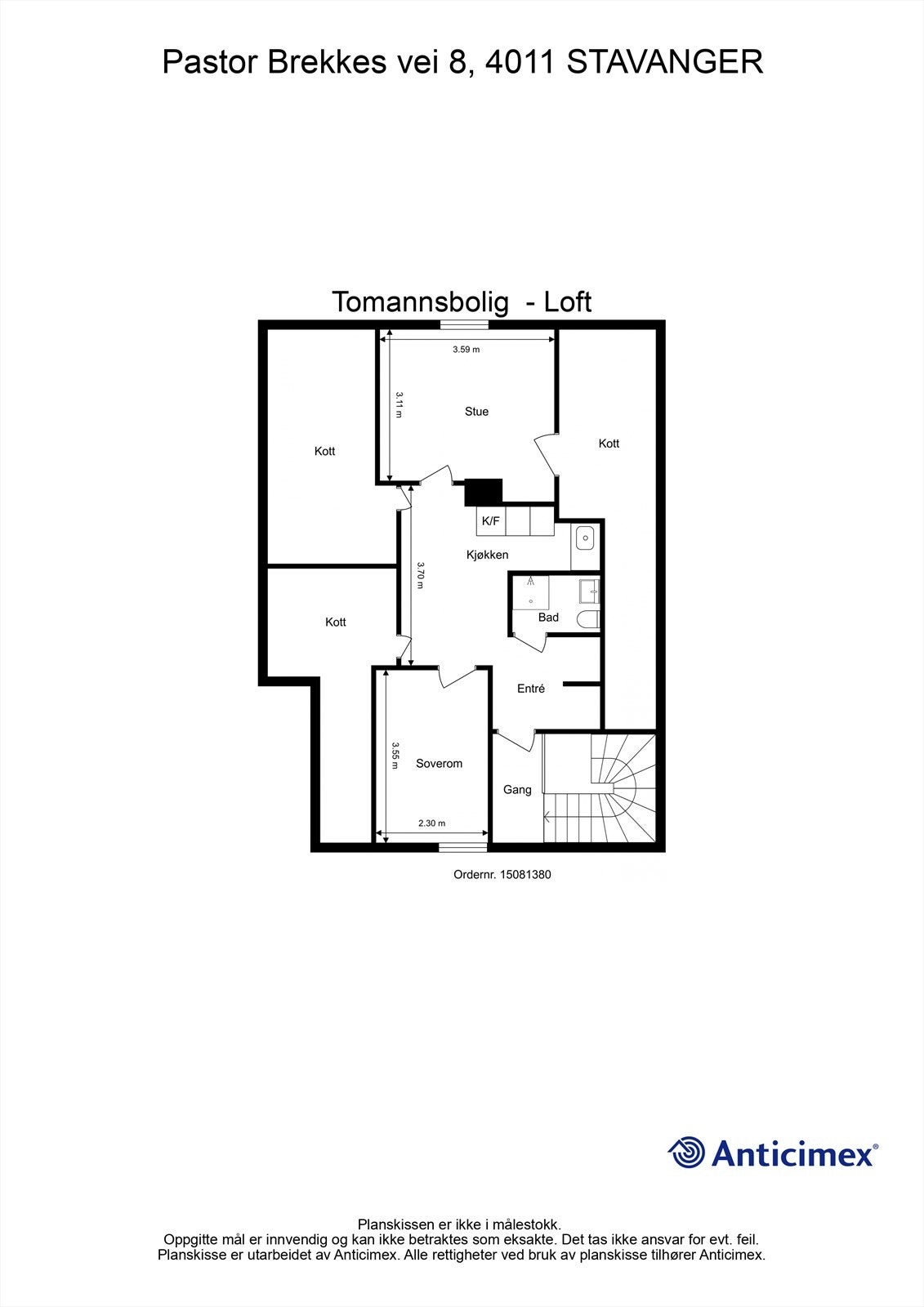 Plantegning loft. Galleribilde