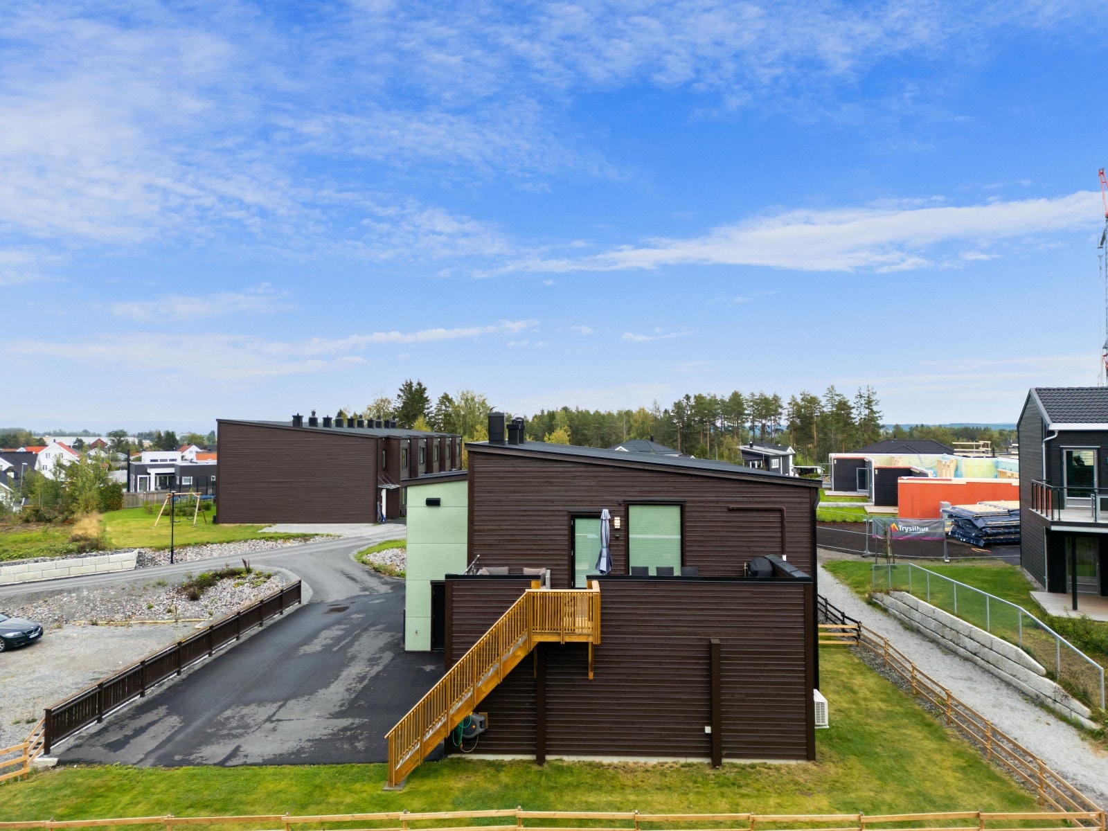 Pulttak tekket med takpapp gir et stramt og moderne uttrykk. Galleribilde