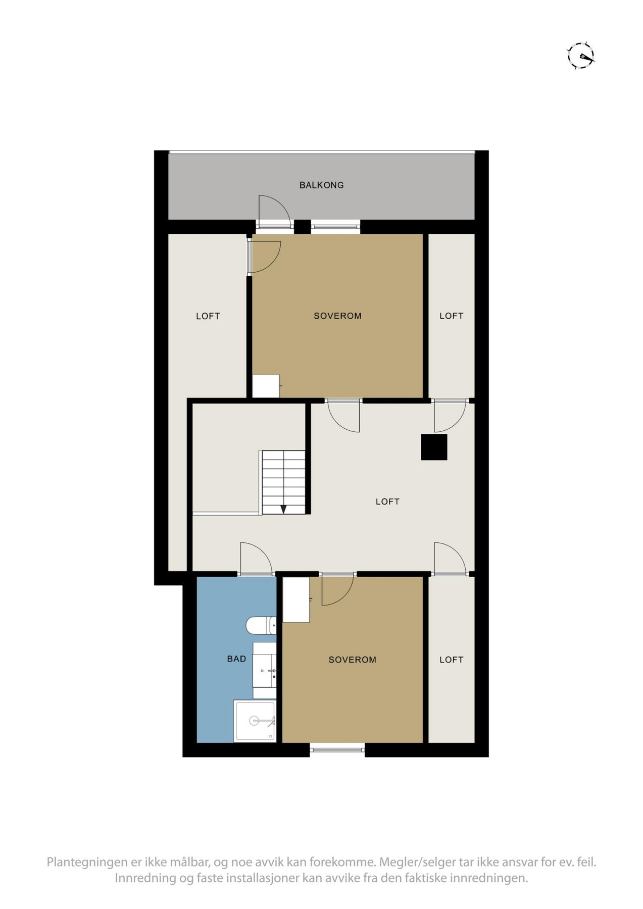 Planskisse over loftsplan. Galleribilde